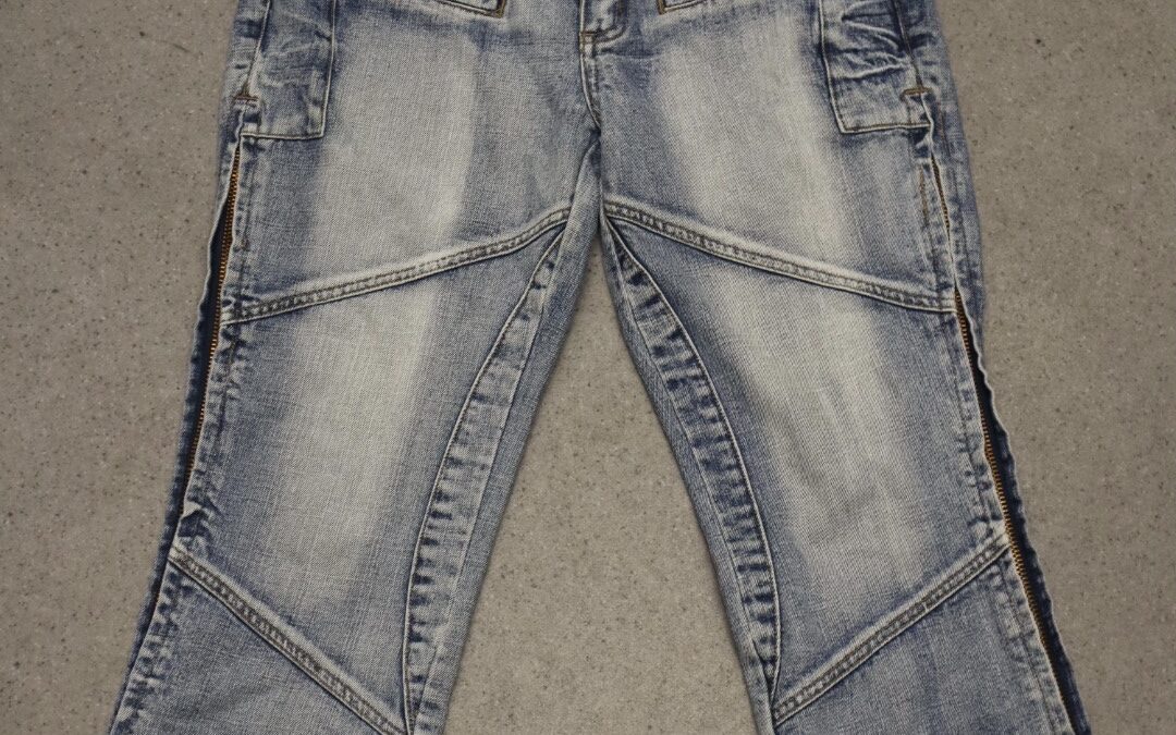 VINTAGE denim zipped peddle pusher jeans (uk10)